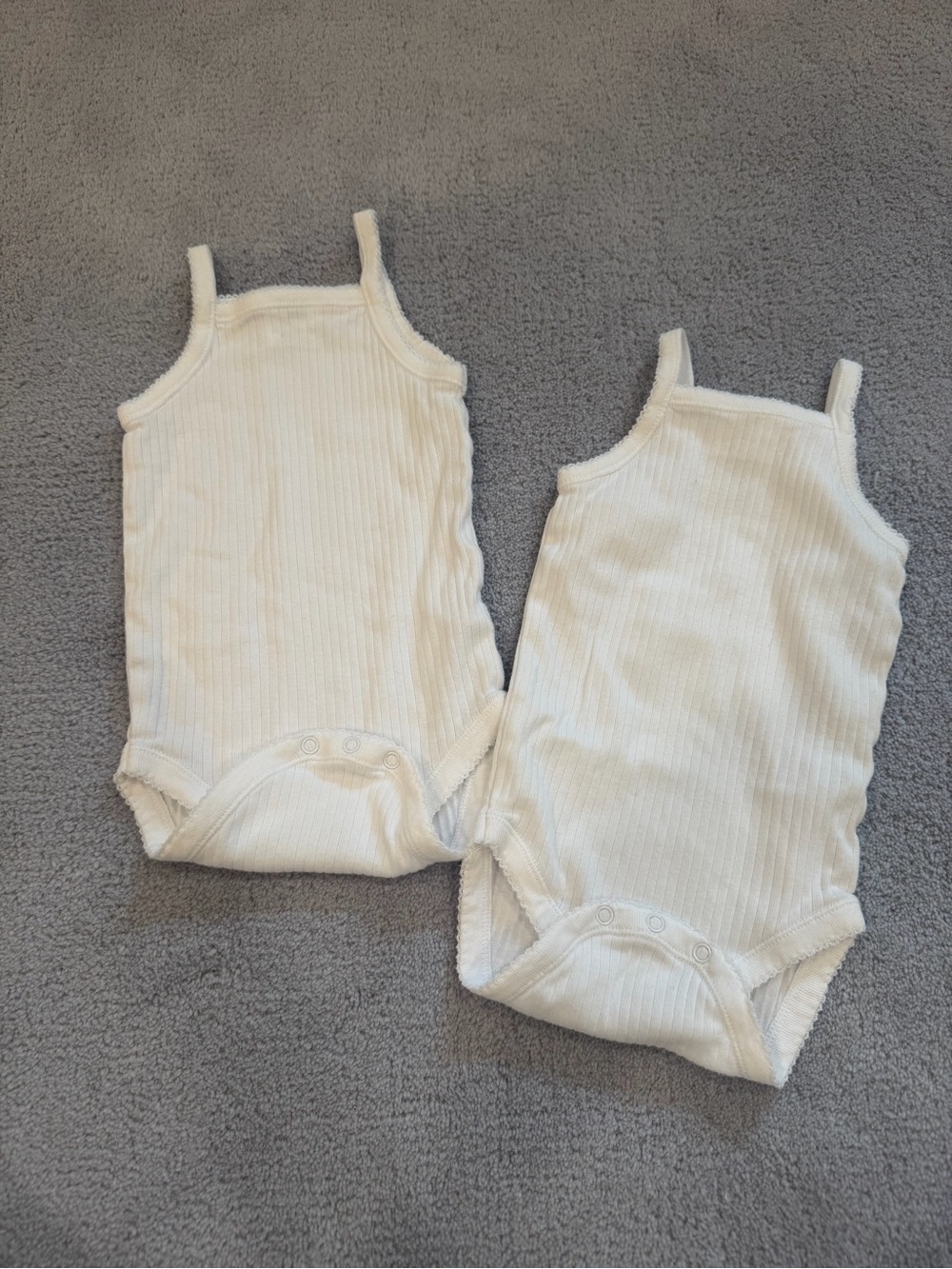 Zara white Ribbed Tank-Style Baby One-Piece Bodysuits (Set of 2)
